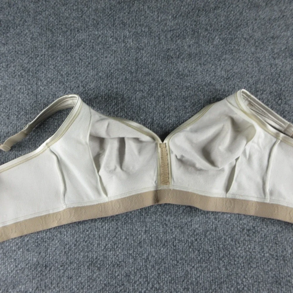 Cacique Bra Womens 44C Beige Polka Dot Wireless Full Coverage T Shirt Cotton